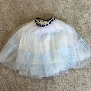 Lola + The Boys Sparkling White and Light Blue Skirt